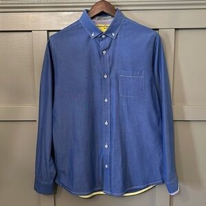 Descendant of Thieves by Dres Ladro Button Down Shirt Blue Long Sleeve Sz Large